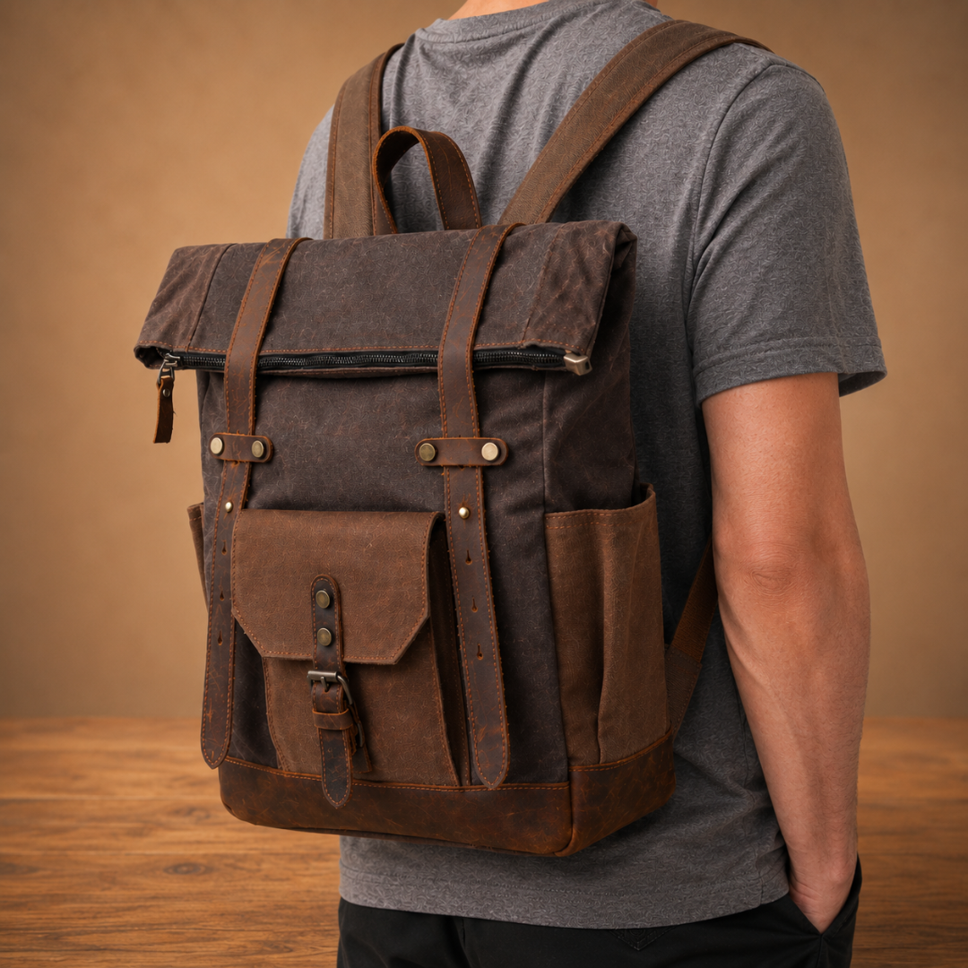 Vintage Roll Top Backpack