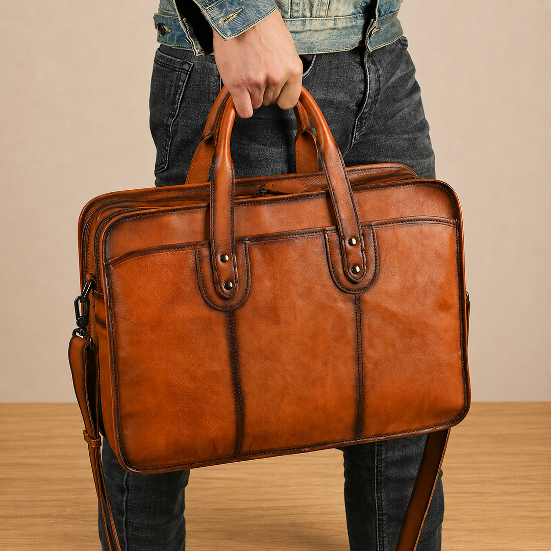 Vintage Leather Laptop Briefcase