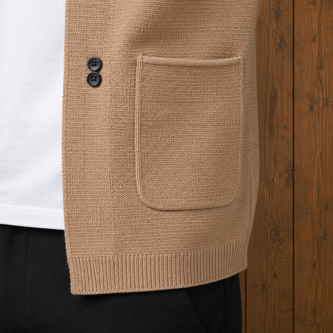 Modern Collarless Knit Cardigan
