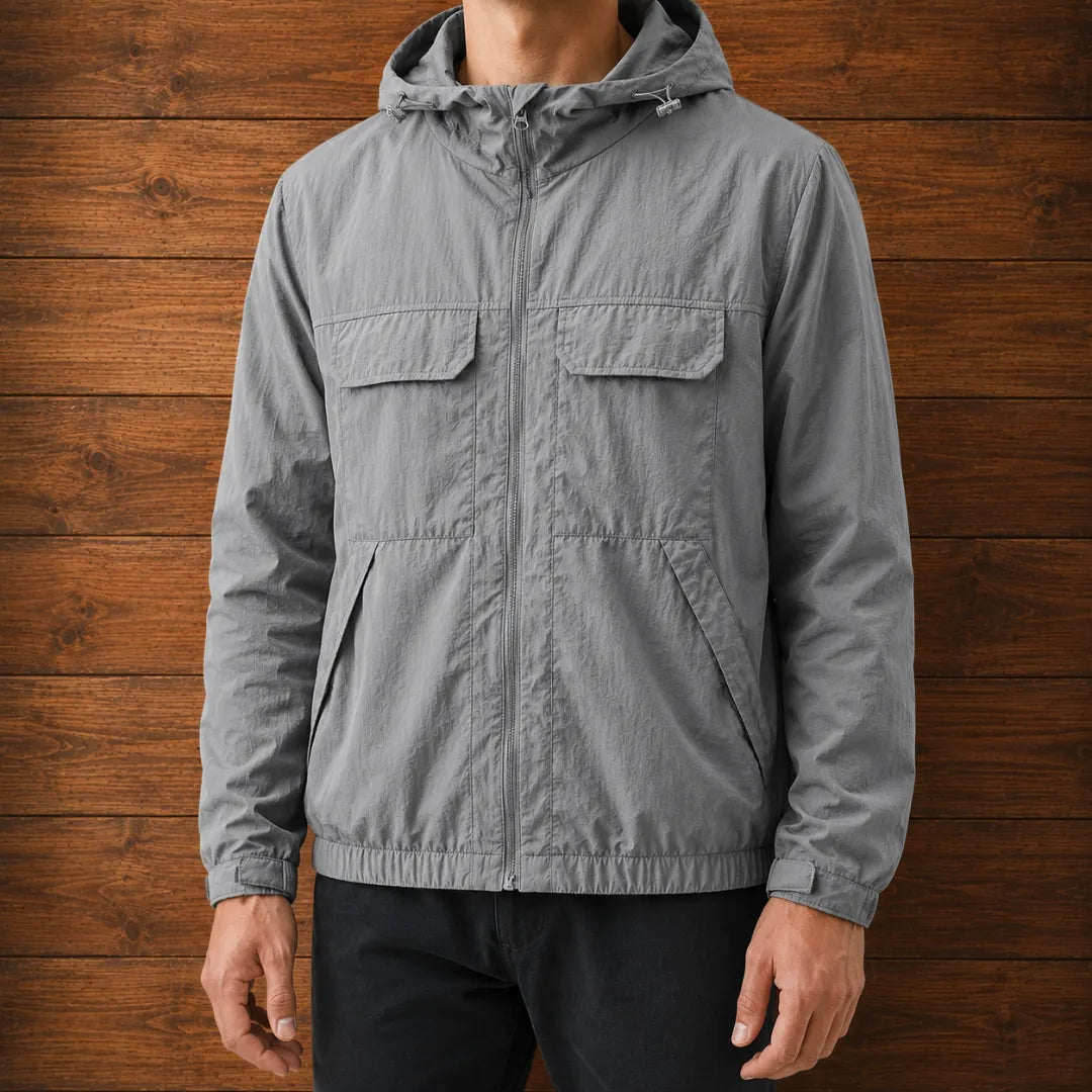 Lightweight Hooded Windbreaker Jacket