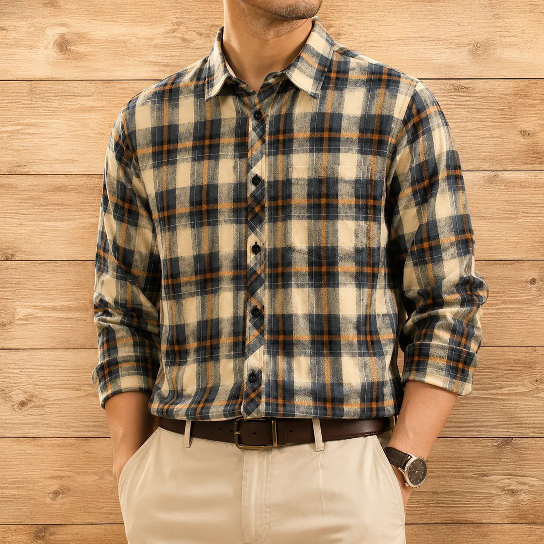 Long-Sleeve Plaid Shirt