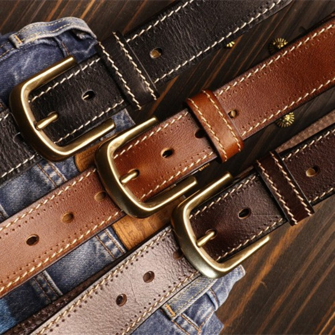 LUXURIOUS STITCHED LEATHER BELT