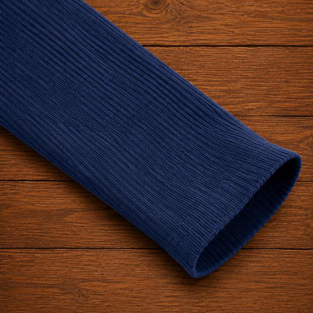 Ribbed Button Neck Shirt