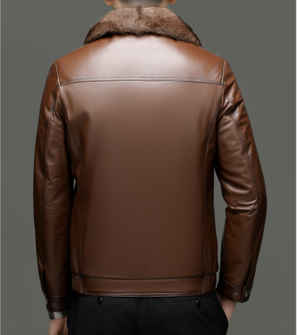 WARM AUTHENTIC LEATHER COAT