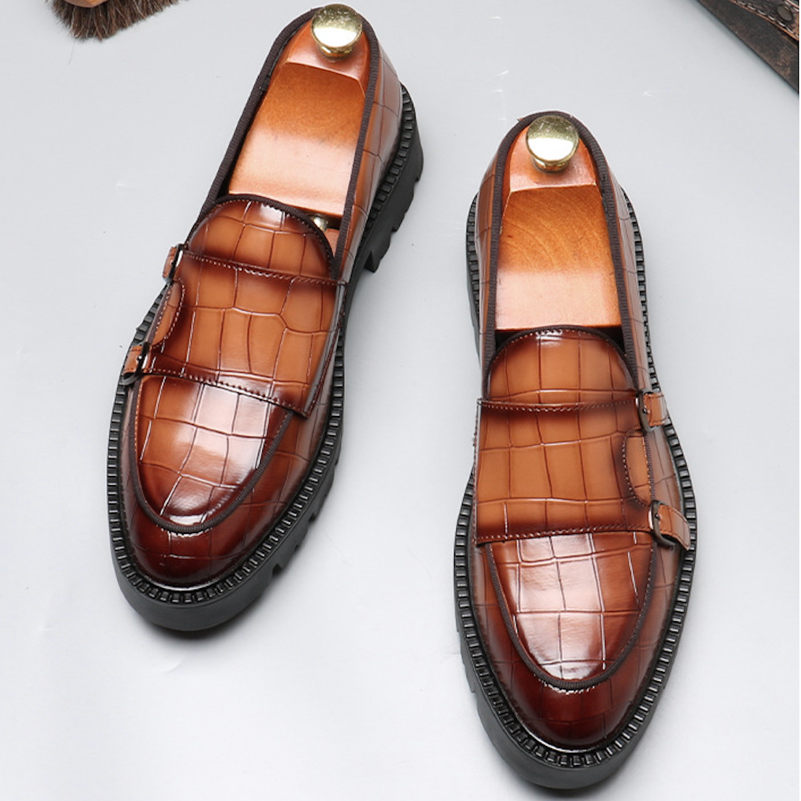CROC BUCKLE COMFORT LOAFERS