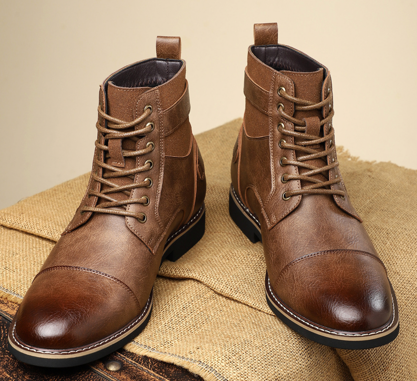 TEXTURED LEATHER BOOTS