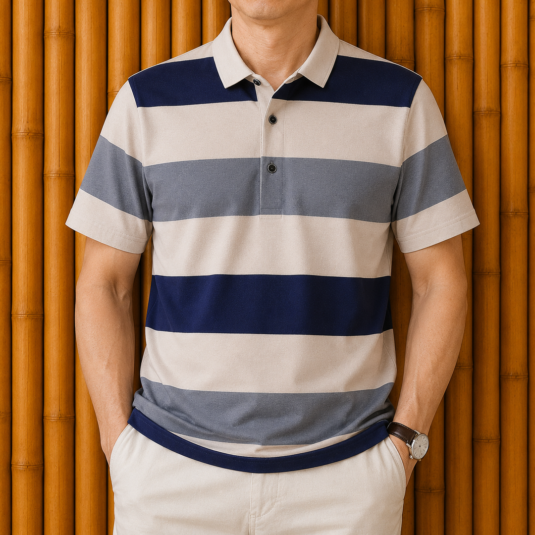 Modern Striped Polo Shirt