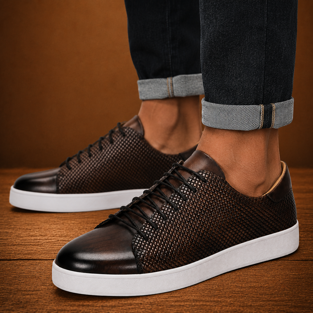 Woven Leather Sneakers