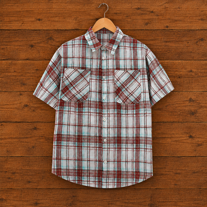Plaid Button-Up Shirt