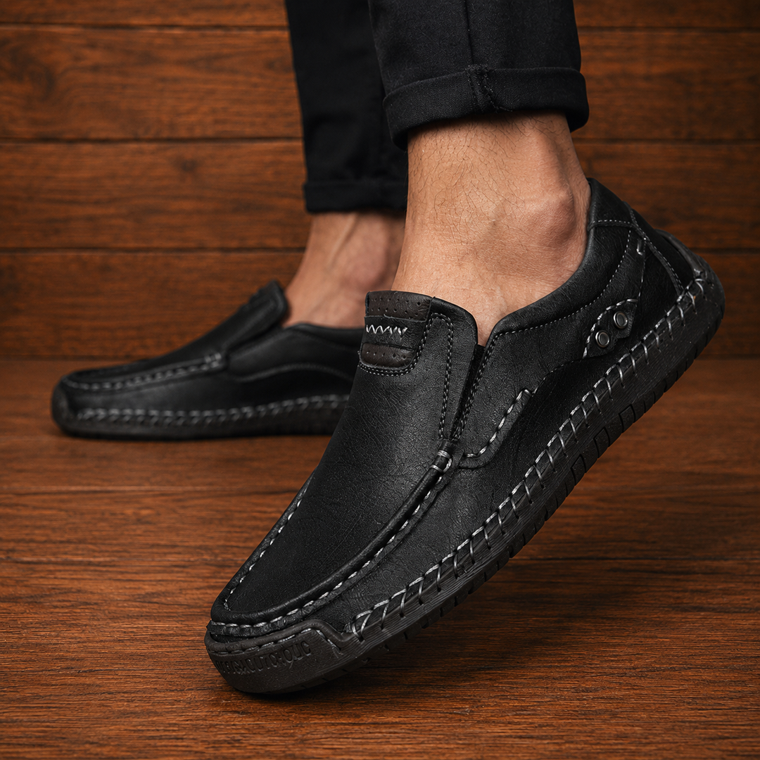 Leather Slip-On Moccasin Shoes