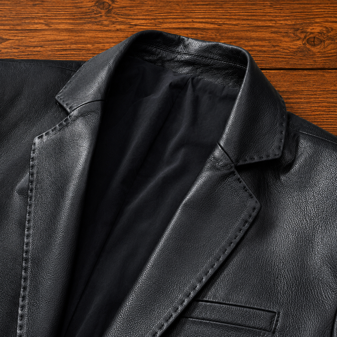 Classic Faux Leather Blazer