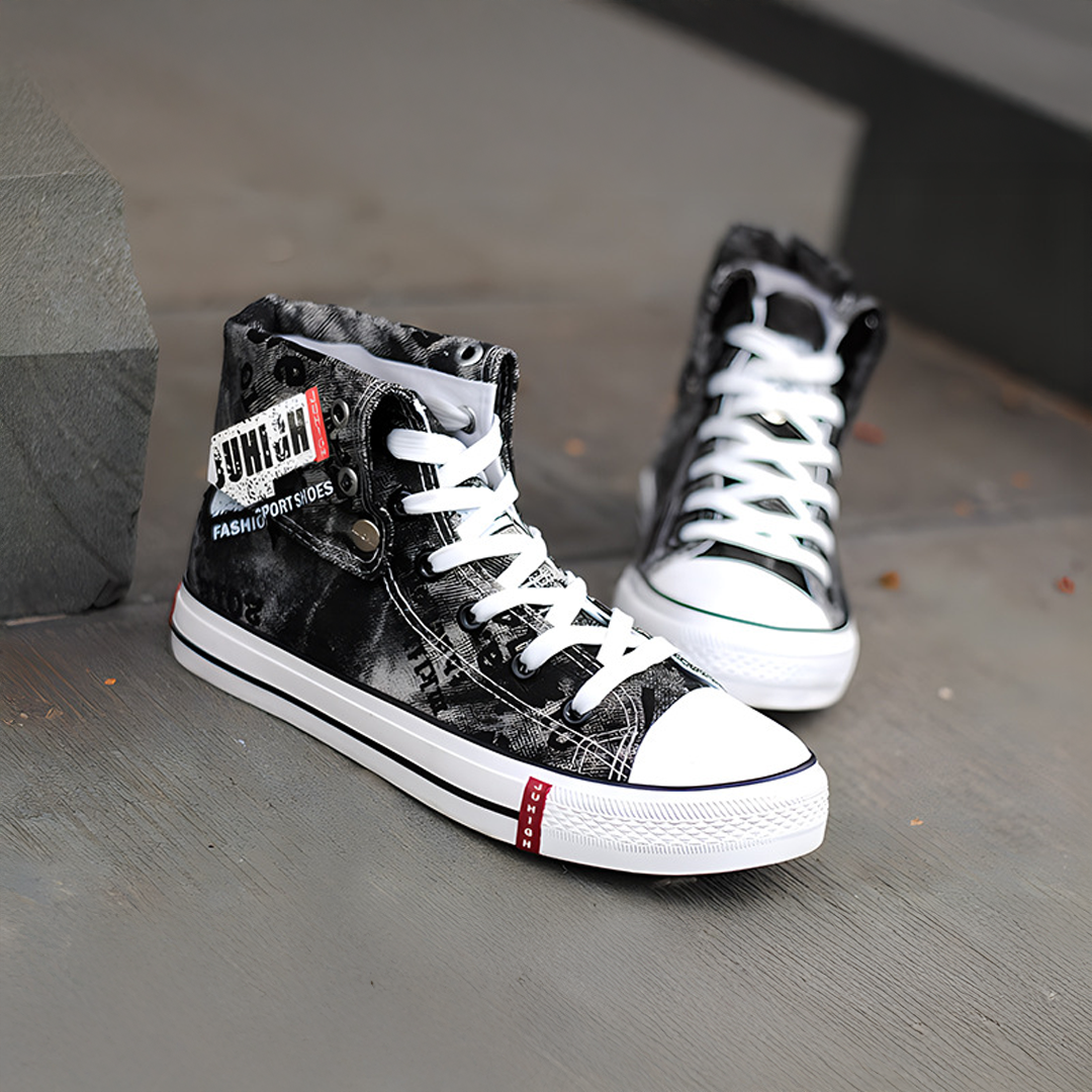 Denim High-Top Sneakers