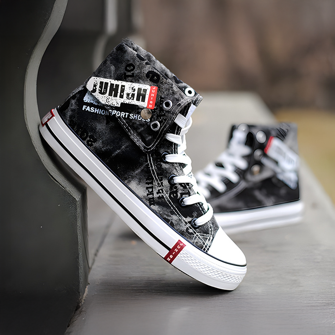 Denim High-Top Sneakers