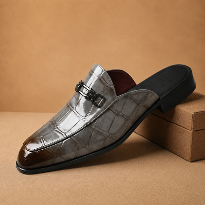 Crocodile Horsebit Mule Loafers
