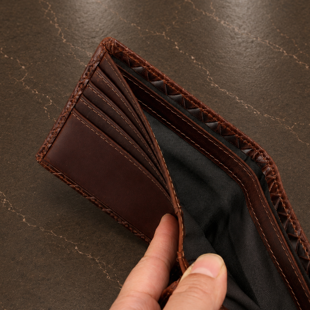 Elegant Braided Leather Wallet