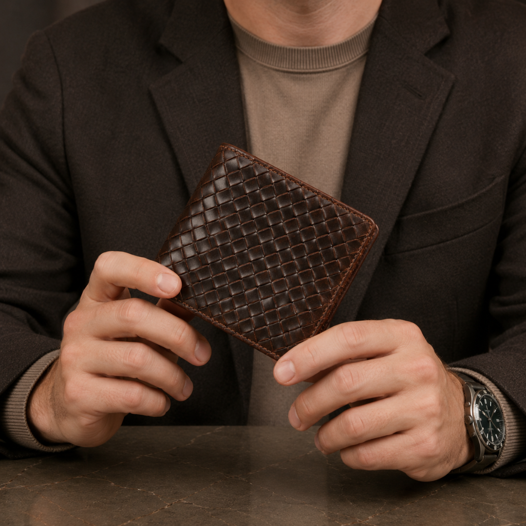 Elegant Braided Leather Wallet