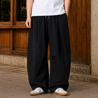 Wide-Leg Balloon Trousers