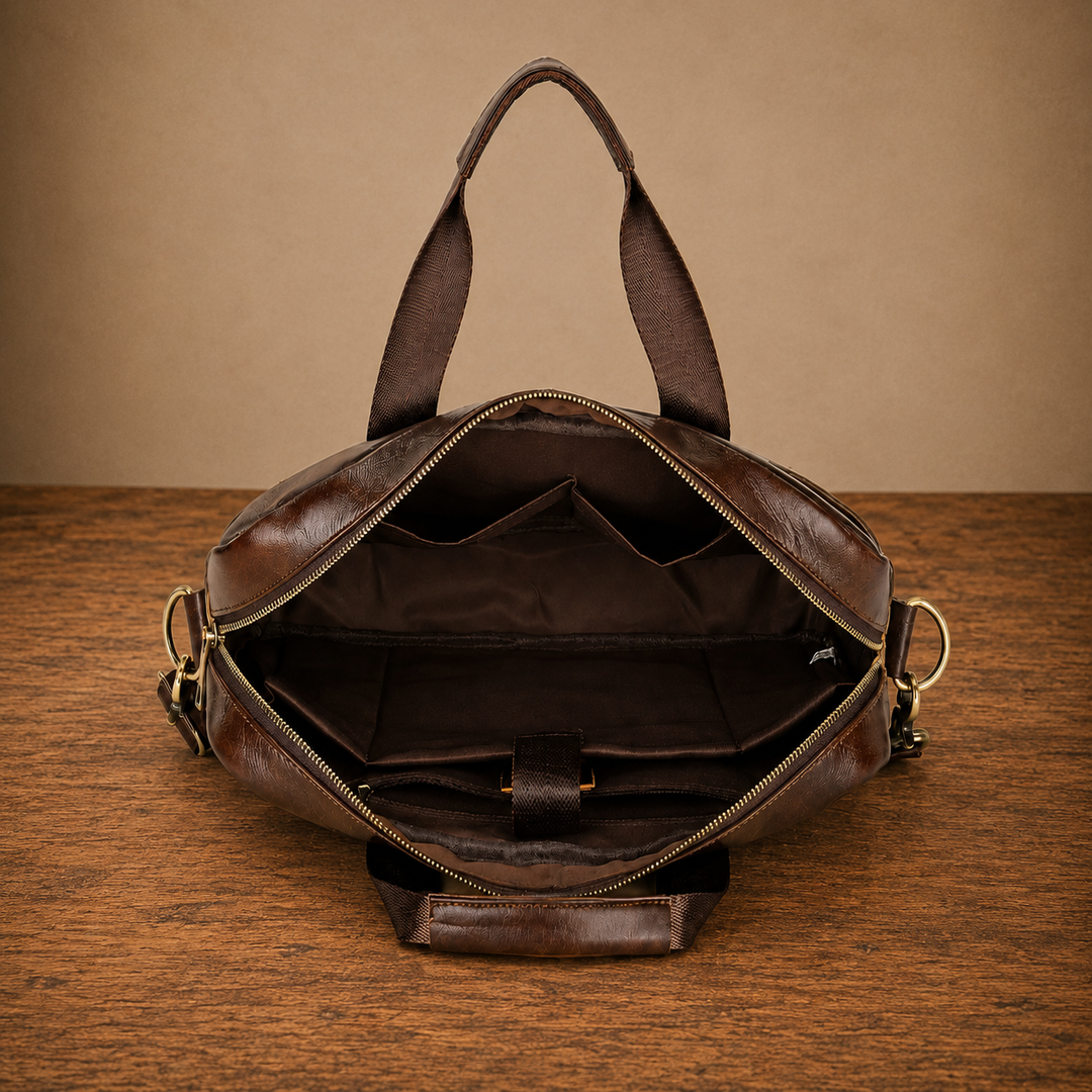 Leather Business Laptop Briefcase