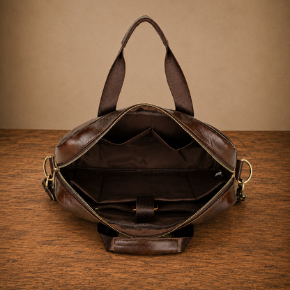 Leather Business Laptop Briefcase
