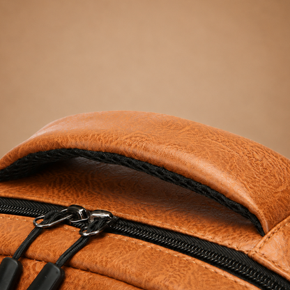 Leather Business Laptop Backpack