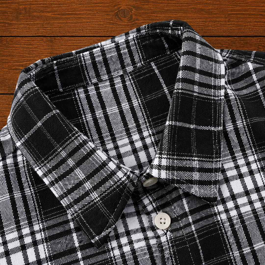 Plaid Button-Up Shirt