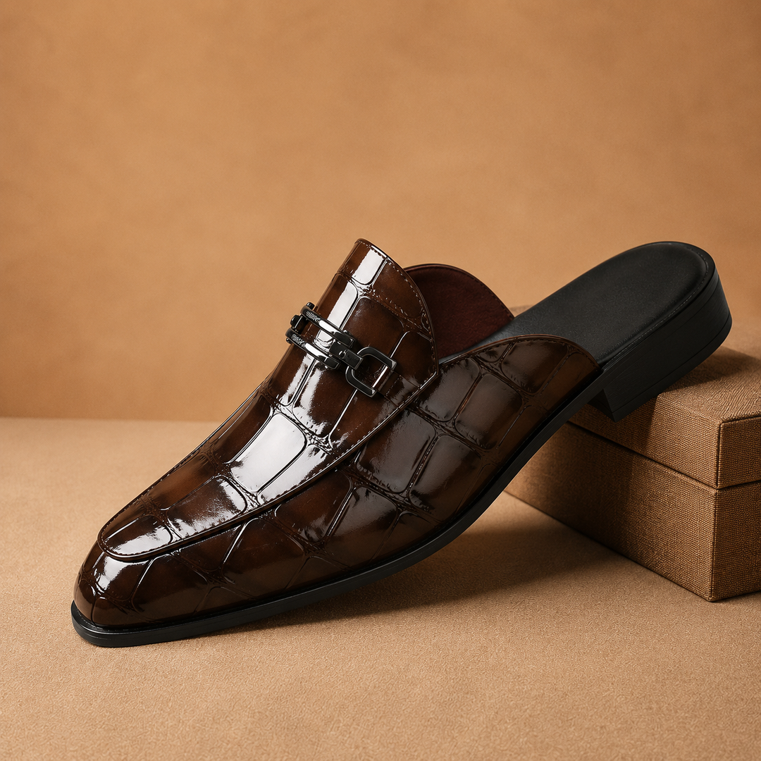 Crocodile Horsebit Mule Loafers