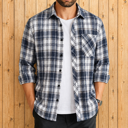 Brushed Plaid Flannel Overshirt