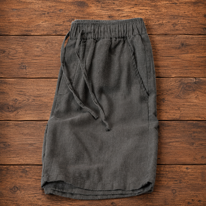 Linen Blend Drawstring Shorts
