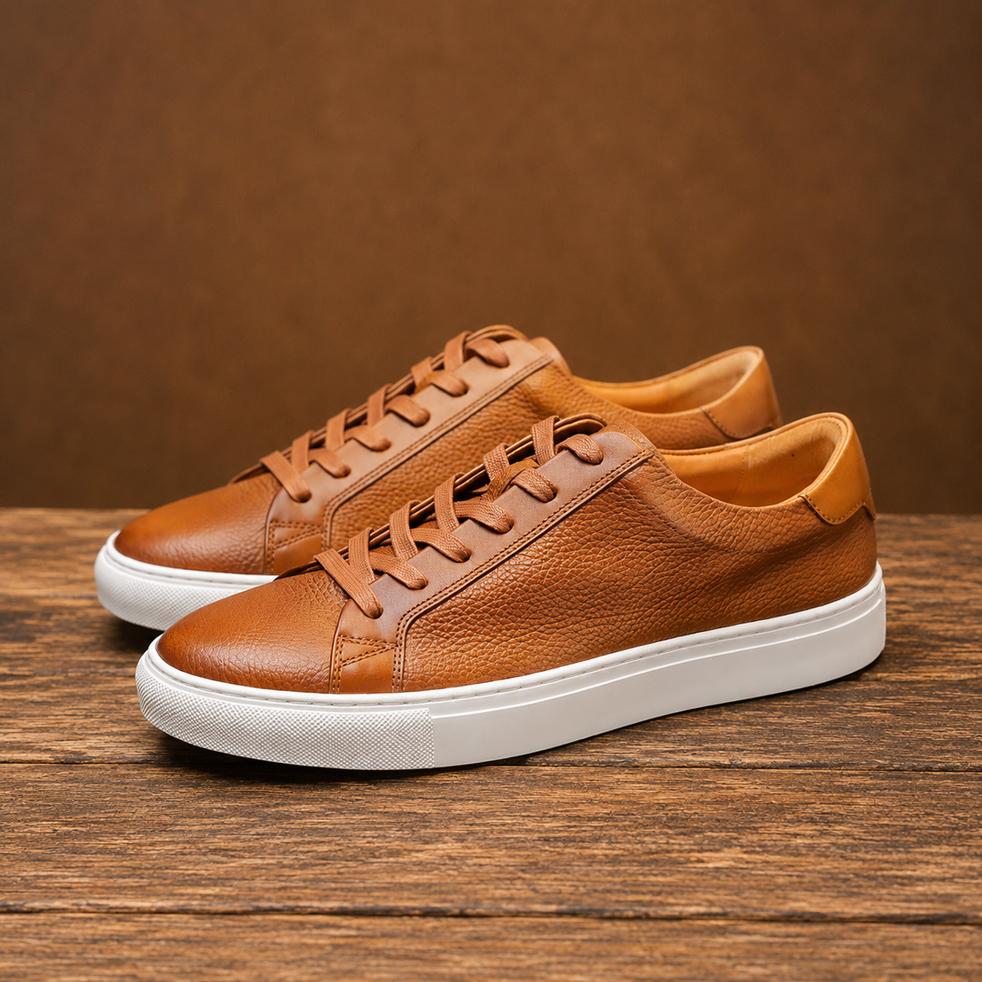 Lace-Up Leather Sneakers