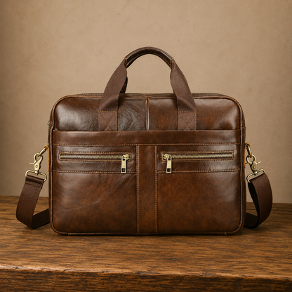 Leather Business Laptop Briefcase
