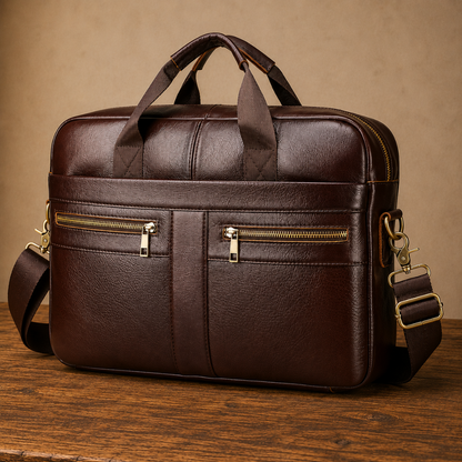 Leather Business Laptop Briefcase