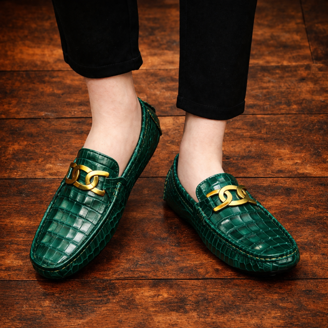 Croc Embossed Loafers