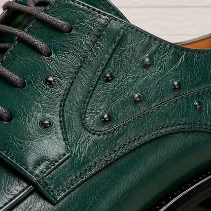 Ostrich Embossed Derby Shoes