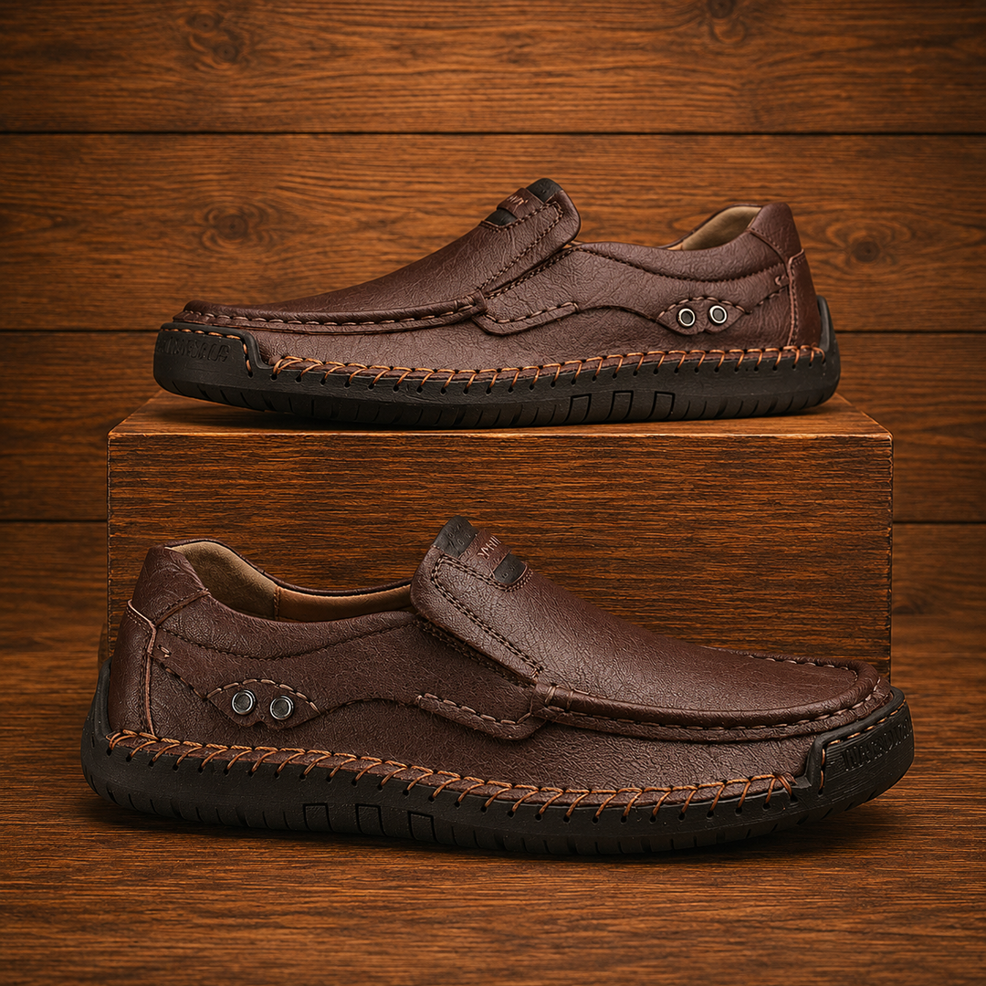Leather Slip-On Moccasin Shoes