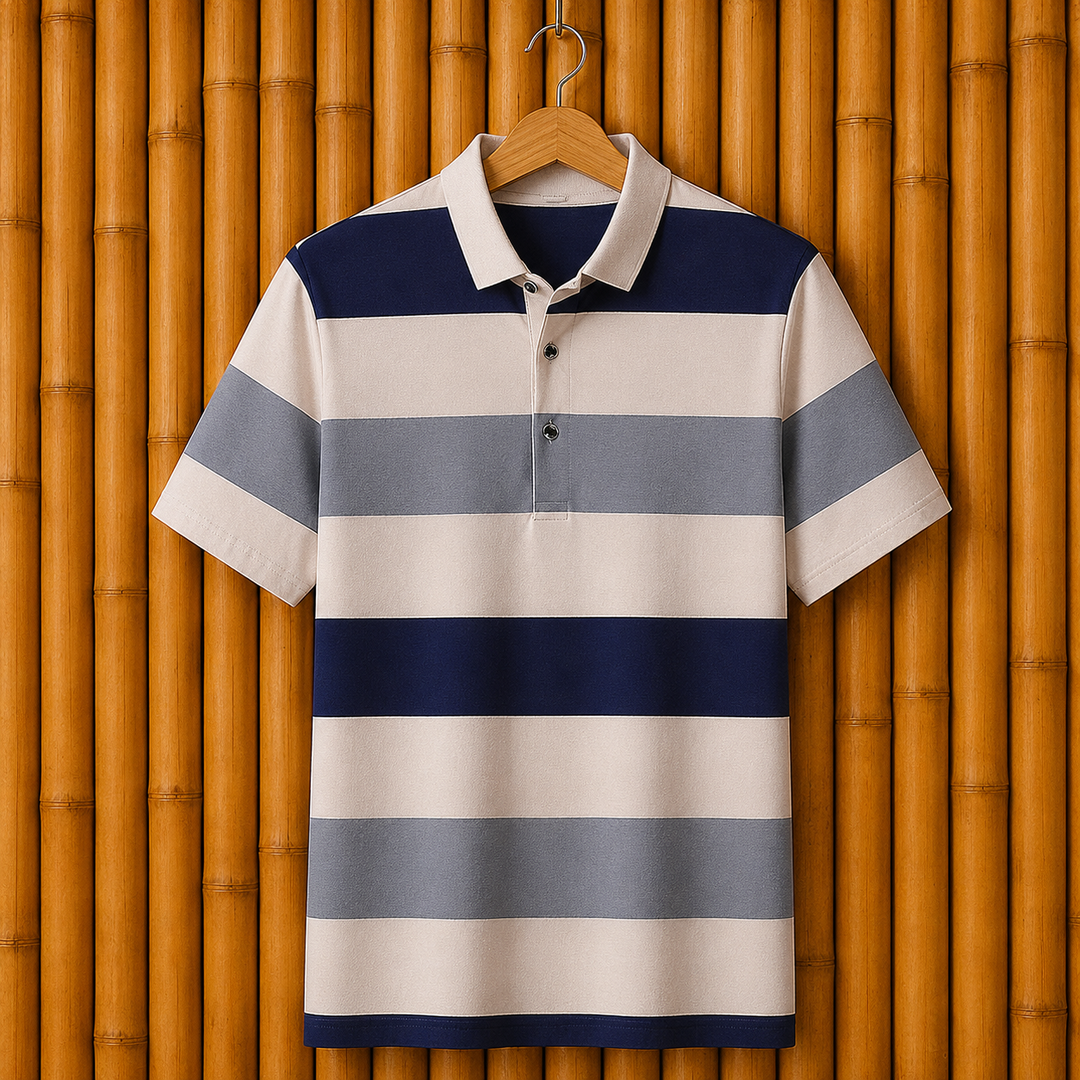 Modern Striped Polo Shirt
