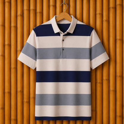 Modern Striped Polo Shirt