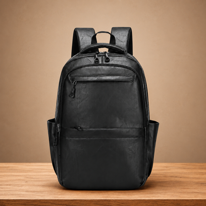 Leather Business Laptop Backpack