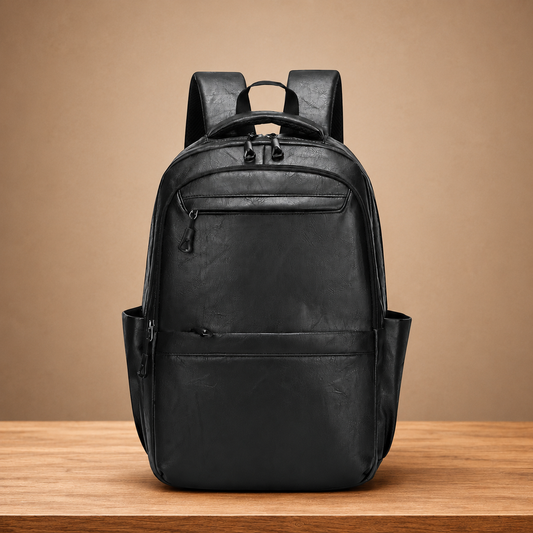 Leather Business Laptop Backpack