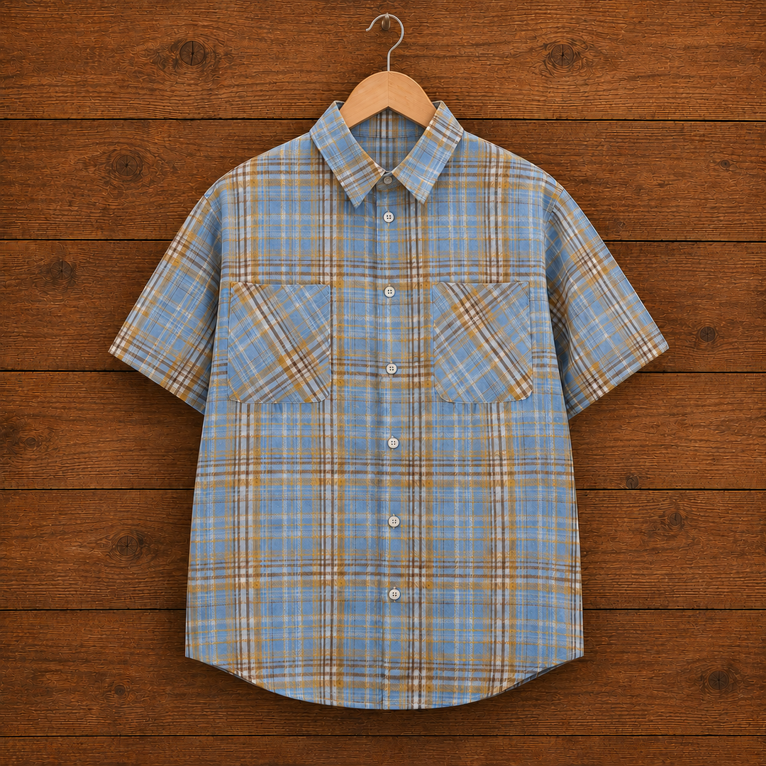 Plaid Button-Up Shirt