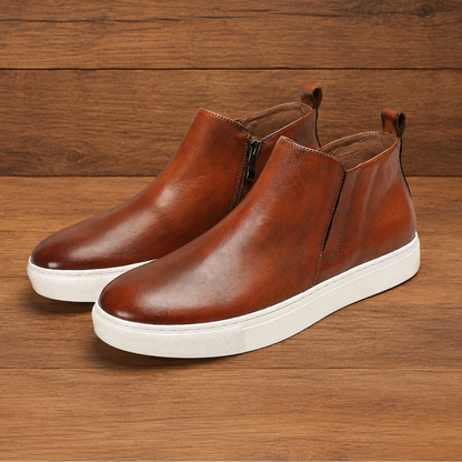 Leather Ankle Sneaker Boots