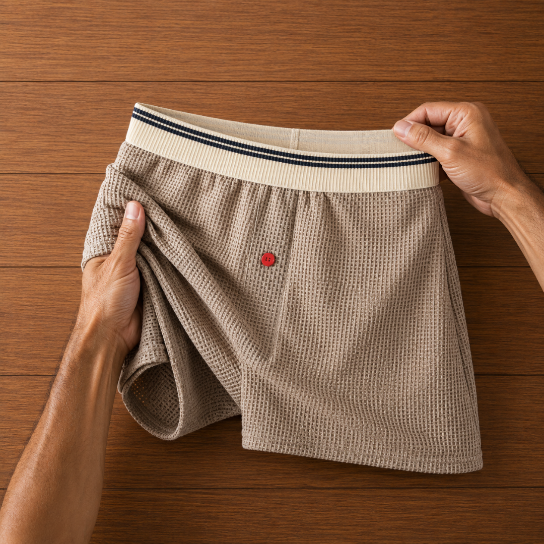 Waffle Knit Button Boxers