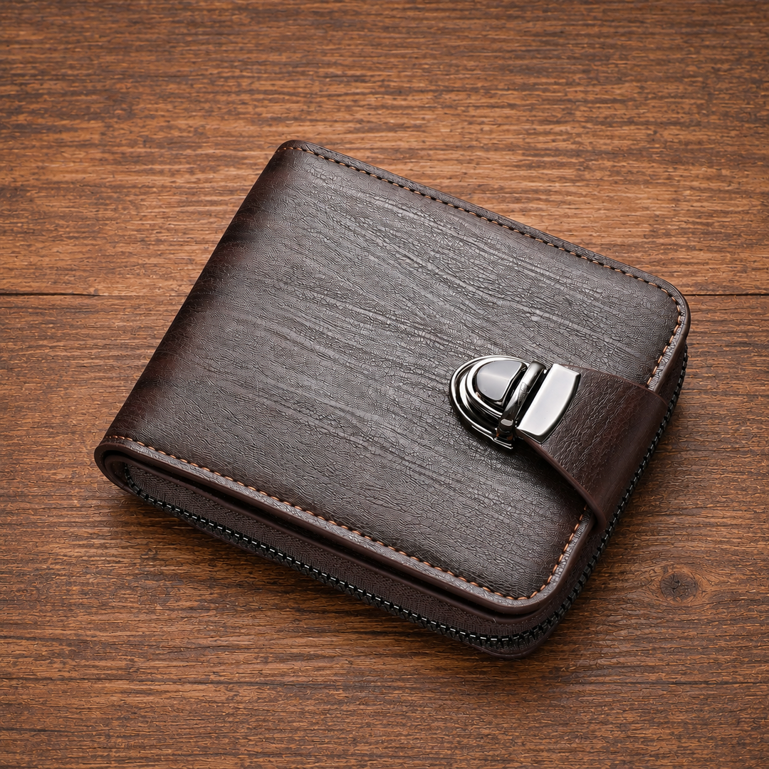 Leather Zip Around Wallet