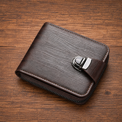 Leather Zip Around Wallet