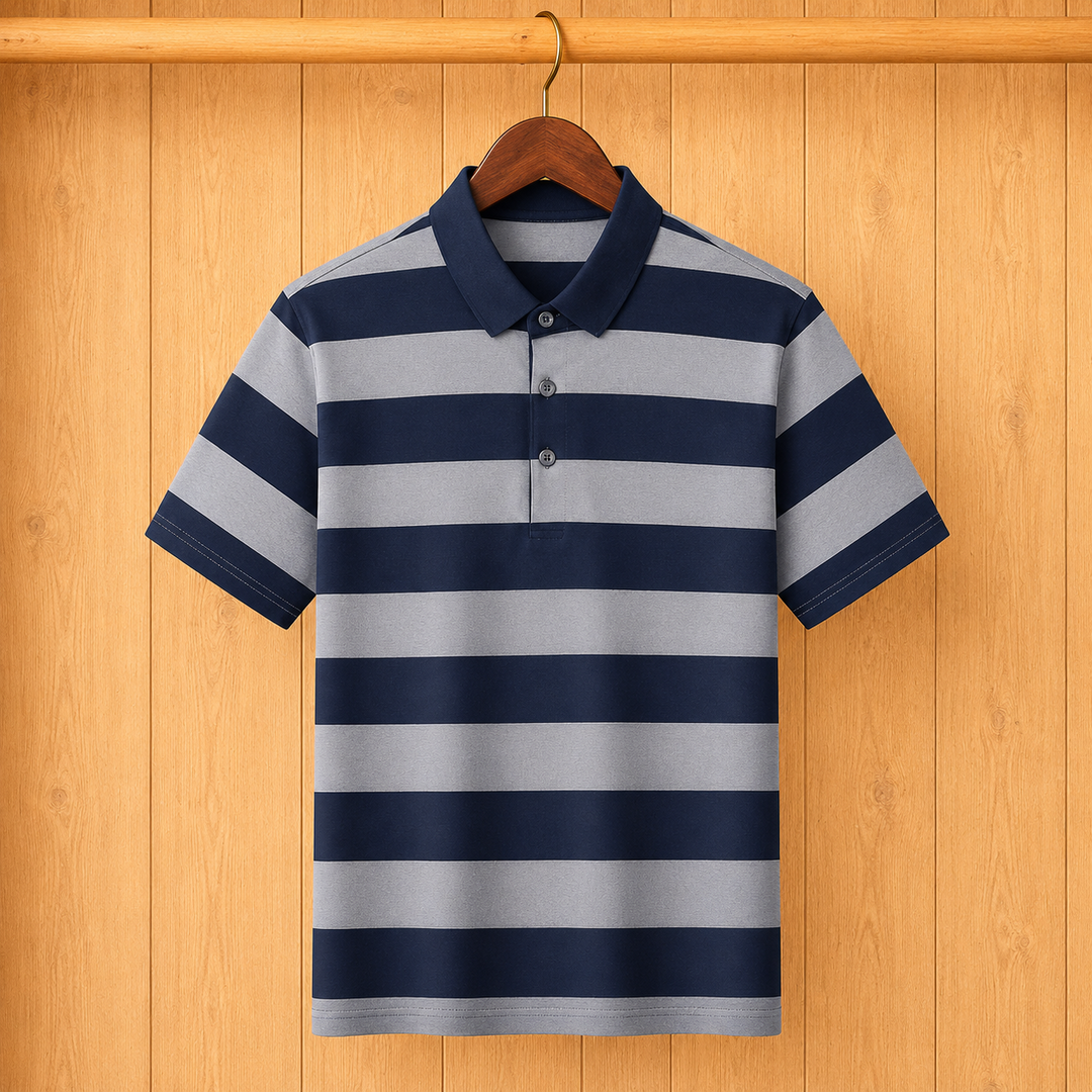 Wide-Stripe Polo Shirt