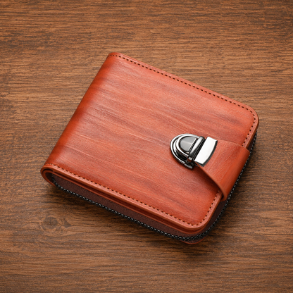 Leather Zip Around Wallet