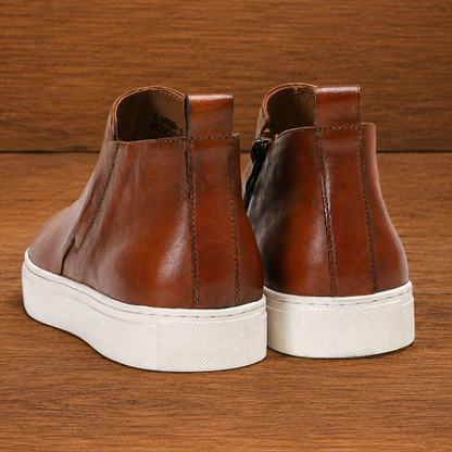 Leather Ankle Sneaker Boots