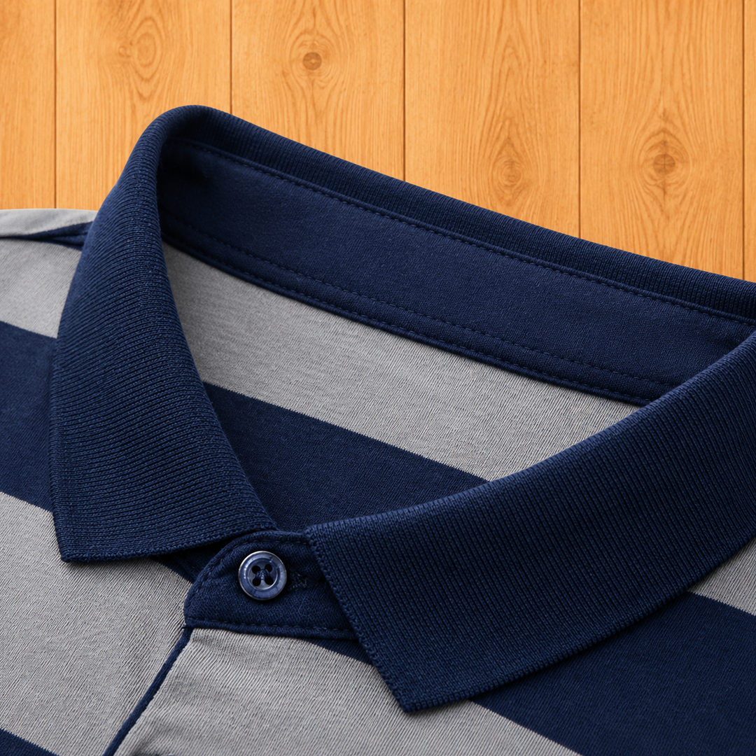 Wide-Stripe Polo Shirt