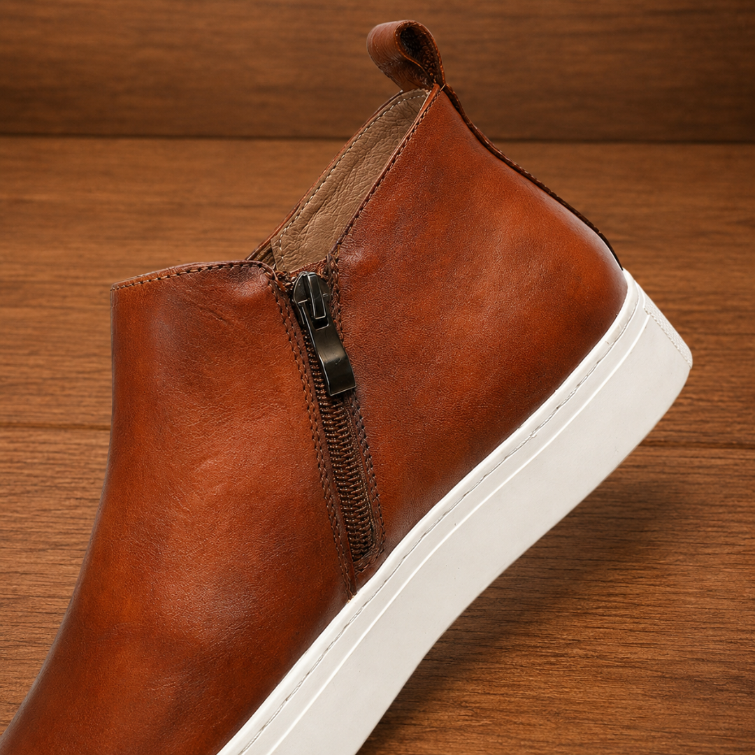 Leather Ankle Sneaker Boots