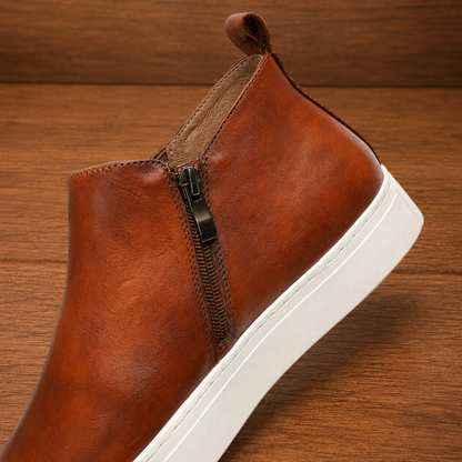 Leather Ankle Sneaker Boots