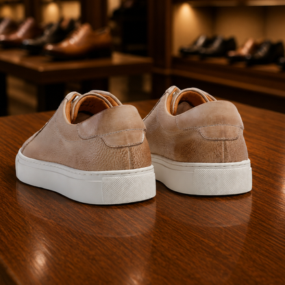 Leather Lace-Up Sneakers